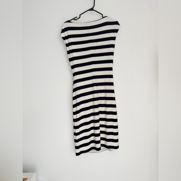 Lauren Ralph Lauren Navy and White Striped Dress Size 12 - Picture 2 of 3
